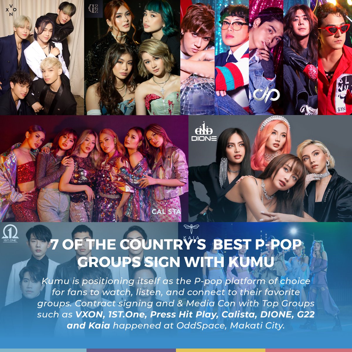 Officially a kumunizen! Welcome <a href="/vxonofficial/">VXON</a> <a href="/1stoneOfficial/">1ST ONE</a> <a href="/PressHitPlay/">Press Hit Play Official</a> <a href="/calistasocials/">CALISTA</a> @firstone_DIONE <a href="/G22Official/">G22 Official</a> <a href="/KAIAOfficialPH/">KAIA Official</a>! 💙

Our P-pop family is getting BIGGER and BETTER! More livestreams, shows and guesting soon with your senior groups too!

#PPOPRise #kumuph