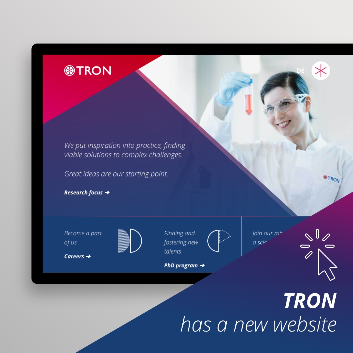 Great ideas are our starting point to target further challenges 🚀 We proudly present our new #website created in close collaboration with labor.digital Take a look and explore our new site! ▶️ tron-mainz.de #TRONMainz #website