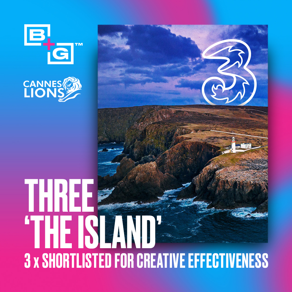 BoysandGirlsLtd's tweet photo. Proud to have our @ThreeIreland Connected Island campaign shortlisted 3 times at @Cannes_Lions and to be the only Irish agency shortlisted in Creative Effectiveness cementing our position as Ireland's most effective creative agency. https://t.co/RCtGXSpU7Q