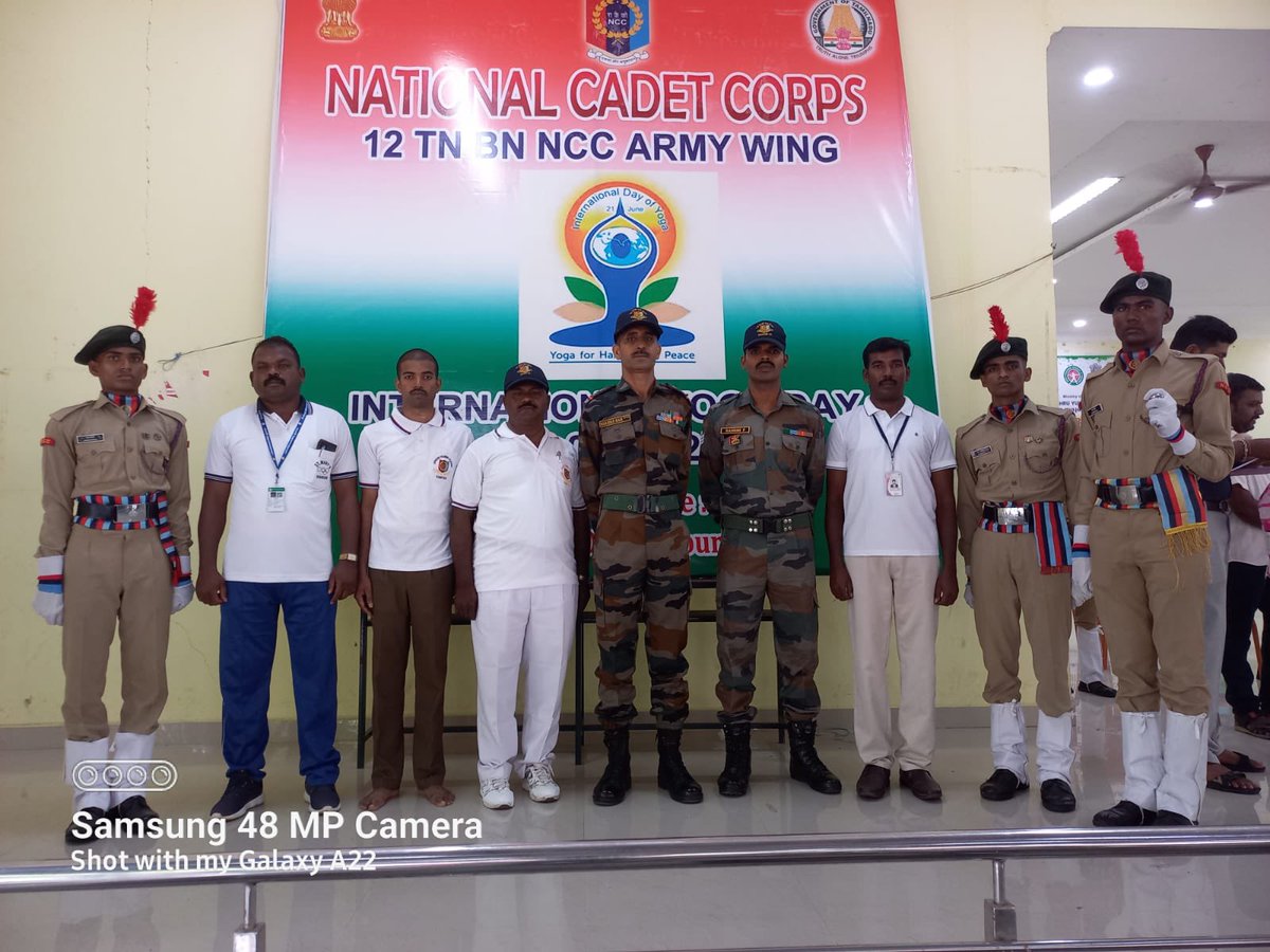 12Salem6's tweet photo. #NCCforYoga IDY2022 conducted by 12 Tn Bn NCC and it’s Institutions at Salem &amp; Dharmapuri @HQ_DG_NCC @Def_PRO_Chennai @NCCDte_TNPAN https://t.co/fZijcFUXAl