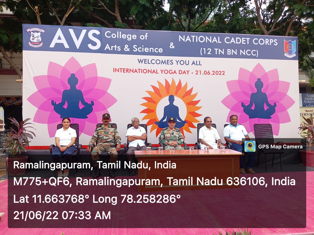 12Salem6's tweet photo. #NCCforYoga IDY2022 conducted by 12 Tn Bn NCC and it’s Institutions at Salem &amp; Dharmapuri @HQ_DG_NCC @Def_PRO_Chennai @NCCDte_TNPAN https://t.co/fZijcFUXAl