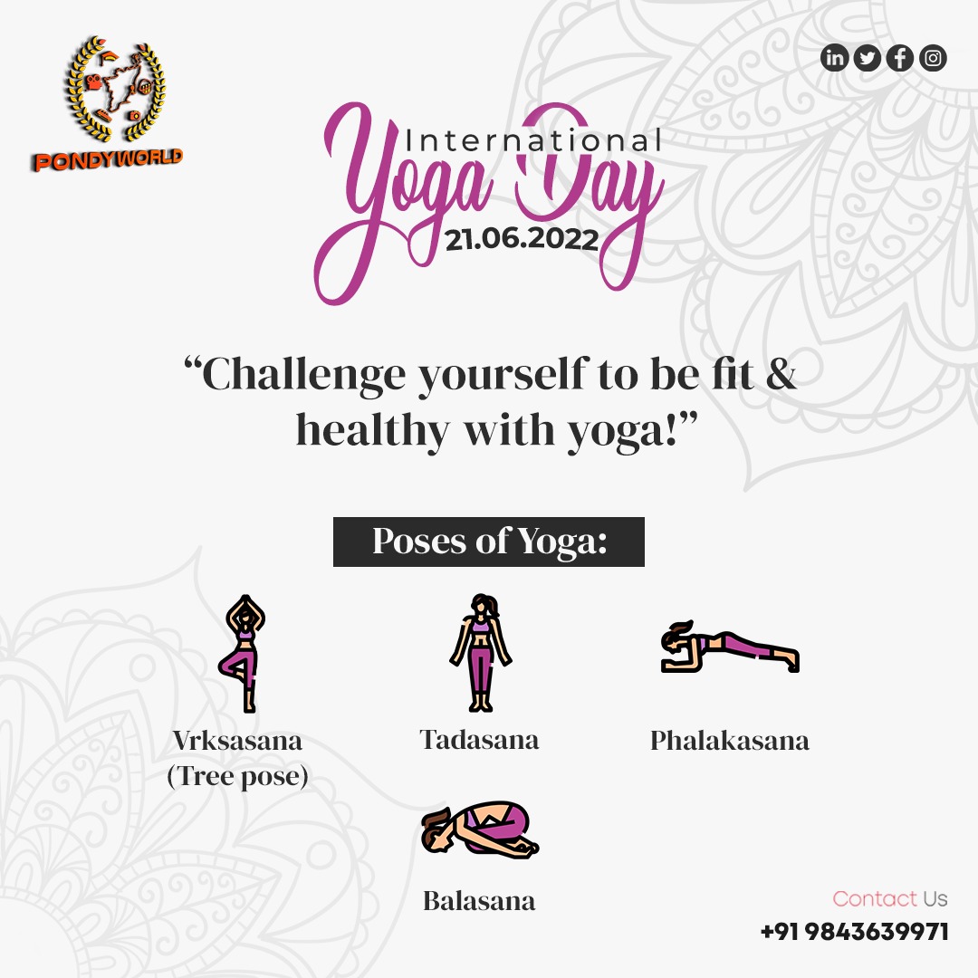 pondyworld's tweet photo. International Yoga Day wishes from Pondyworld. Yoga teaches the art and science of being awake in every moment!

#pondyworld #yogaday #fitness #asana #internationalyogaday #meditation #webdesign #worldyogaday #yogapractice #yoga  #healthylifestyle #yogachallenge  #pondicherry https://t.co/IHGsdKbAzM