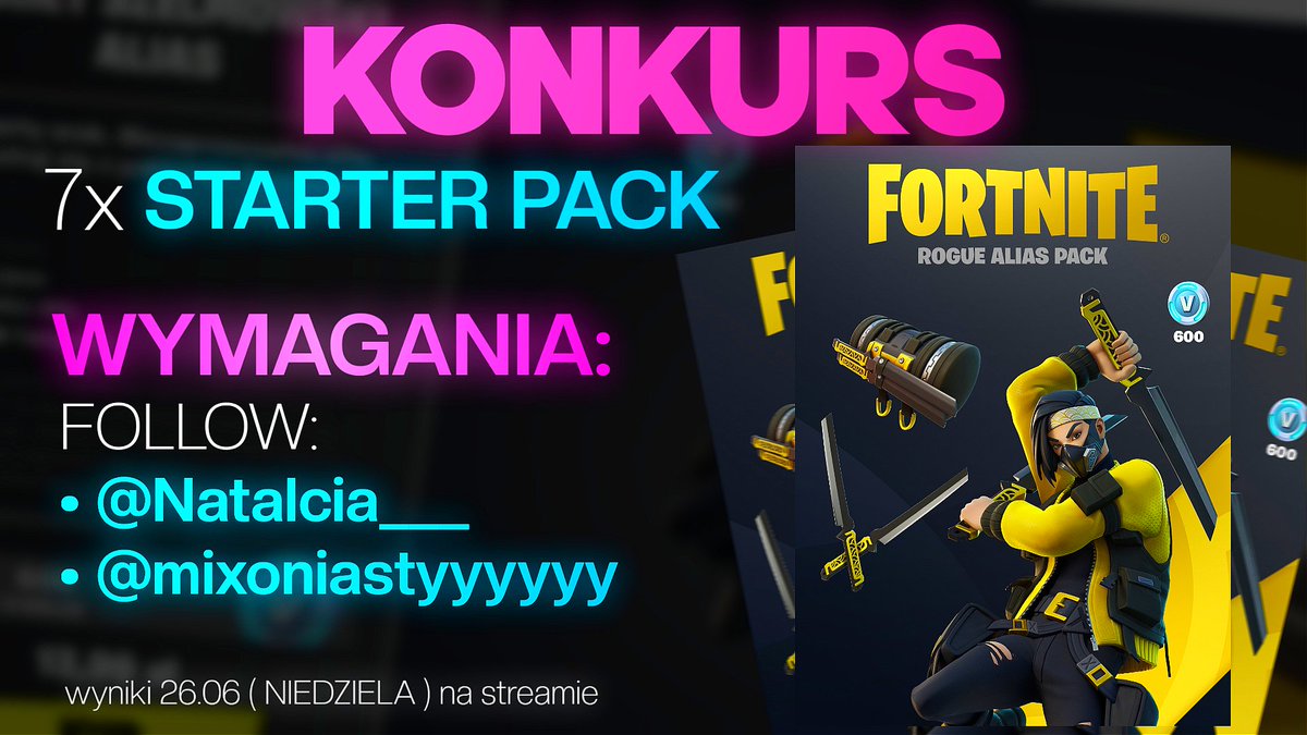 Natalcia___'s tweet photo. 💥KONKURS💥
🎁 Do wygrania 7x STARTER PACK 🎁

🎉 ZASADY:
👉 FOLLOW: @Natalcia___  &amp; @mixoniastyyyyyy
❤️ LIKE &amp; ♻️ RETWEET
💬 OZNACZ 2 OSOBY

🌸 WYNIKI 26.06 NA MOIM STREAMIE🌸 https://t.co/gJZYapez6P