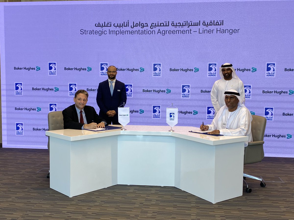 Baker Hughes ME (@bakerhughes_me) on Twitter photo #BakerHughes is proud to be part of the first #MakeItInTheEmirates Forum, where we signed two strategic implementation agreements supporting on-going projects with <a href="/AdnocGroup/">ADNOC Group</a> for the local #manufacture of wellheads and liner hangers in the #UAE. #WeAreBakerHughes #BakerHughes is proud to be part of the first #MakeItInTheEmirates Forum, where we signed two strategic implementation agreements supporting on-going projects with <a href="/AdnocGroup/">ADNOC Group</a> for the local #manufacture of wellheads and liner hangers in the #UAE. #WeAreBakerHughes