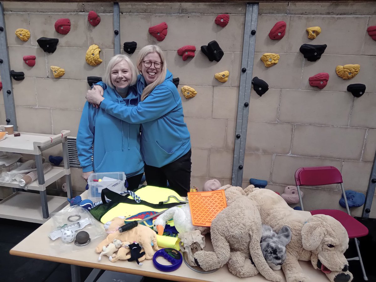 SightScotland's tweet photo. Susan and Justine from @ScottishSPCA are attending our Family Fun Day at the Royal Blind School. They've brought different bits of equipment for people to feel and guess what it is, including a lick mat, lamb jacket, ram skull and dog toys. https://t.co/g7j6XpD2ln
