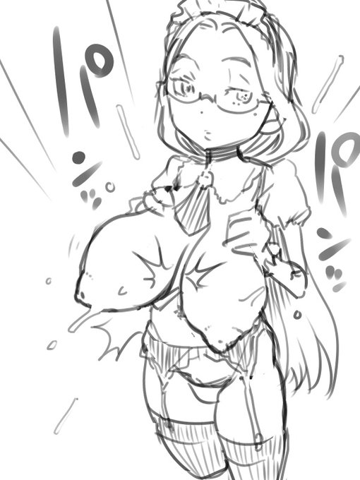 乳で威嚇するメイド。 