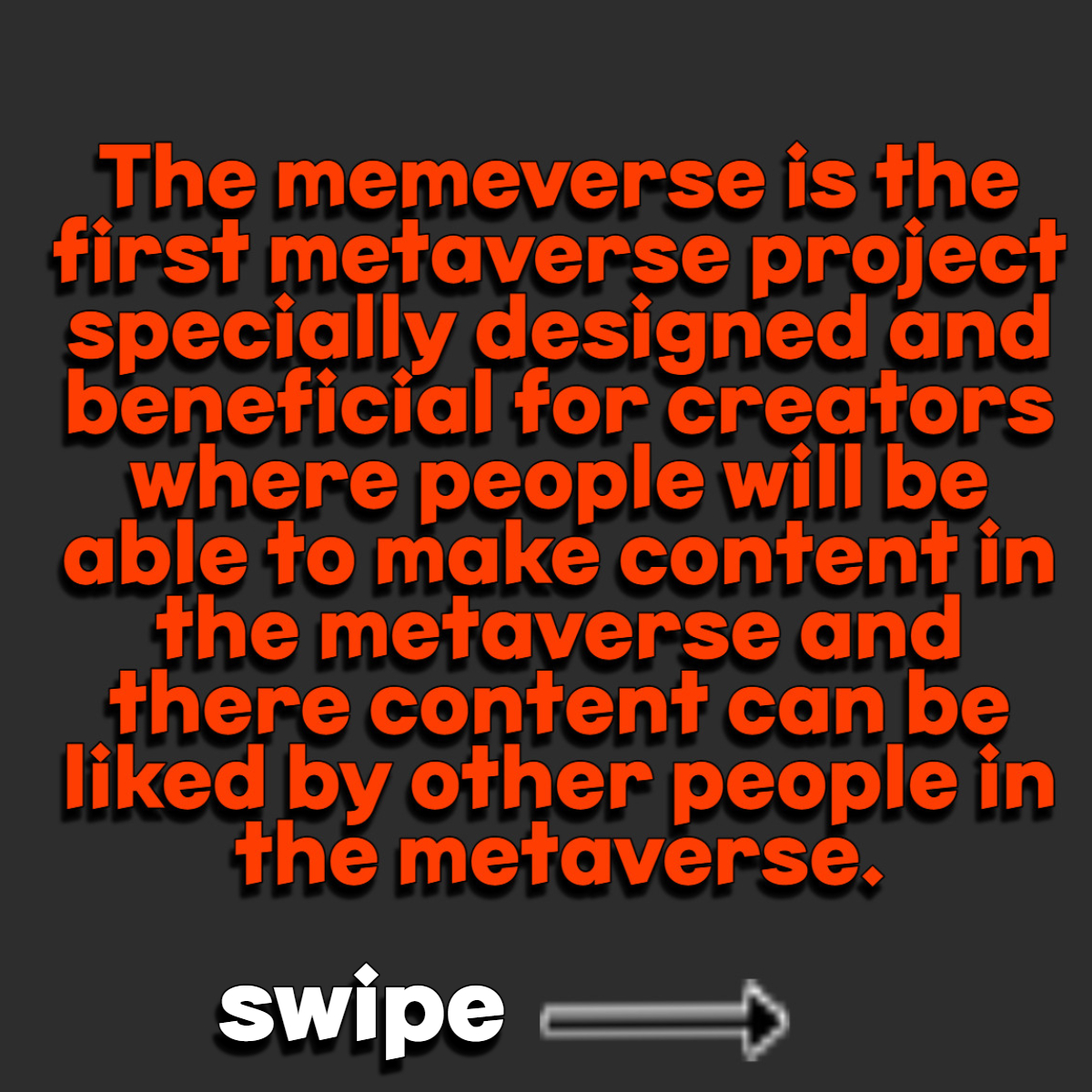 TheMemeVerseNft's tweet photo. read and join our discord to know more about the MemeVerse and MemeVerseNFT.

#thememeverse #metaverse #crypto #blockchain #NFT #newmetaverse #newcrypto #newnft #newnftproject #newcryptocurrency #creator #dance #music #art #digitalart #virtualworld #memes #contentcreation https://t.co/EF3AIMtqA3