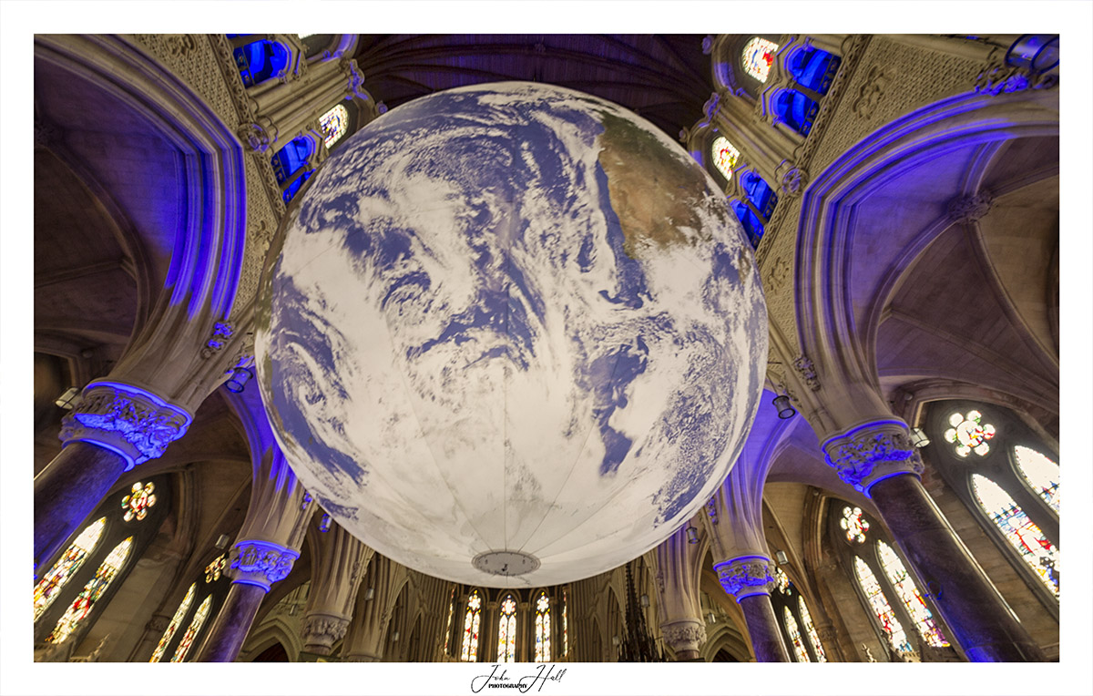 johnhall_john's tweet photo. Yet another take (mine) on the Gaia / Earth art installation at Cobh Cathedral @pure_cork @ThePhotoHour @CobhTourism @PhotosCork #Cobh #GaiaArt https://t.co/dayxJ7CGsB