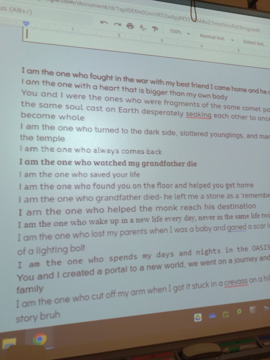 TeacherSnooks's tweet photo. Today is a great day to collab on a whole class characters poem @MontcalmCougars #ENG2P #ENG1P https://t.co/NWyS0jO6dt