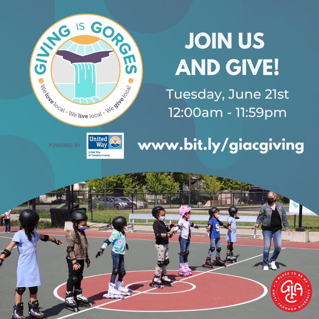 IthacaGIAC's tweet image. Giving is Gorges begins at midnight on Tuesday, June 21st! Please join us and give at bit.ly/giacgiving! Powered by United Way of Tompkins County. #givingisgorges