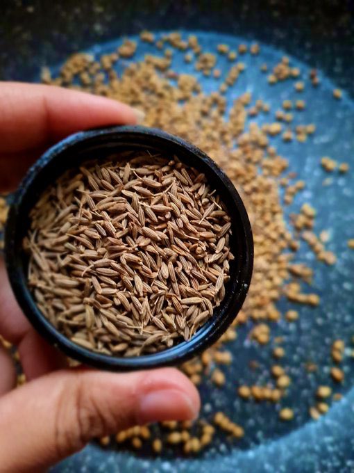 For the masala we make a special one in Bengal that almost goes in everything. This masal can be made once n stored for months.Take some jeera seeds & dhaniya seeds & red dried chilli.Heat them together in garam tawa until they all turn brown. Then keep them aside to cool