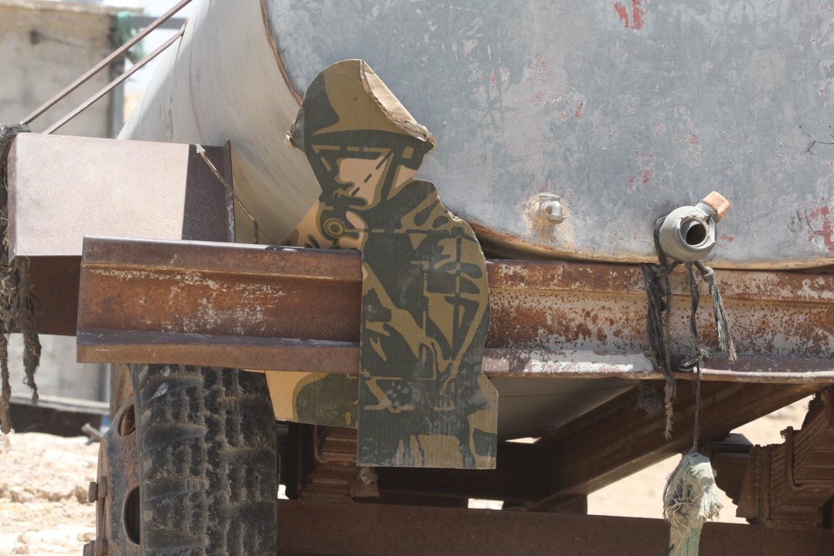 Today the military launched its training in Masafer Yatta, which is planned to last a whole month, by positioning targets, pictured here, on the vehicles and property of Palestinians from the community of al-Majaz. Credit: Mashur Wahwah