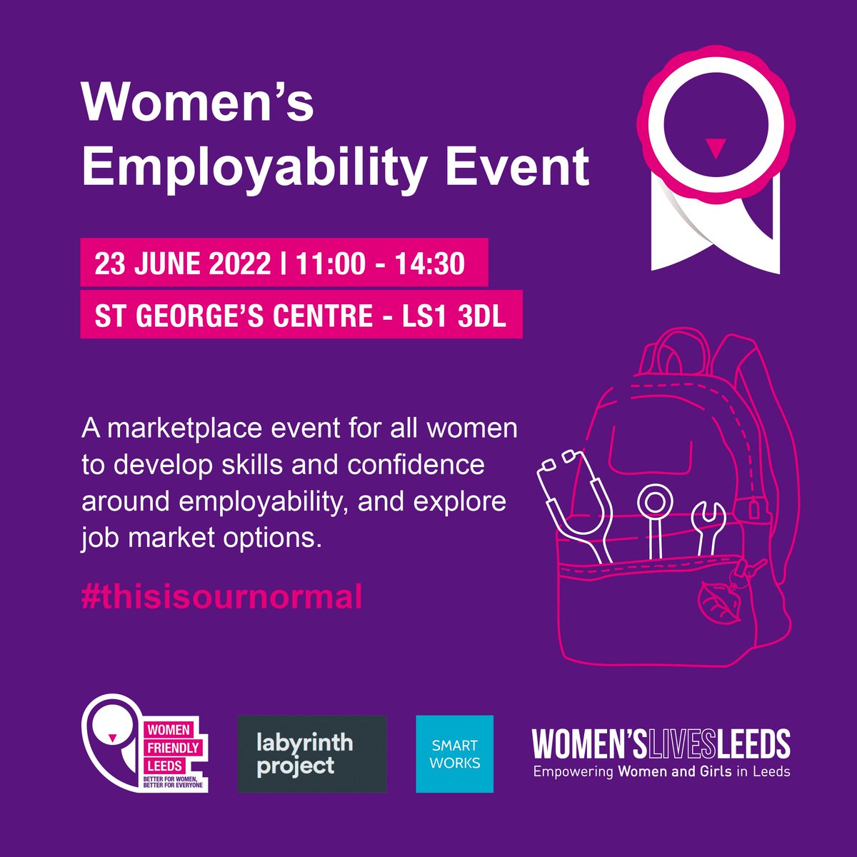 Our team at <a href="/WorkPlaceLeeds/">WorkPlace Leeds (WPL)</a> is looking forward to this event with <a href="/womenfriendlyls/">Women Friendly Leeds</a>, <a href="/leeds_women/">Women & Girls Alliance Leeds</a>   and <a href="/smartworksleeds/">Smart Works Leeds</a>! Kirsty and George will be on-hand at our stall to chat about mental health at work #ThisIsOurNormal #WorkplaceWellbeing #EmploymentLeeds #EmployabilitySupport