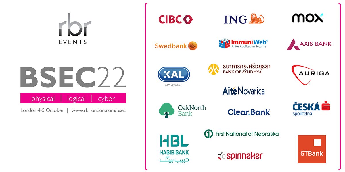 RBRDataServices's tweet photo. The speaker lineup at this year's BankSec 2022 conference is now live! Stay tune as we continue to add keynotes ahead of the event in London 4-5 October 👉 https://t.co/ywelZwrtAj #BSEC22 #CyberSecurity #PaymentsSecurity https://t.co/fMgSzOkEvb