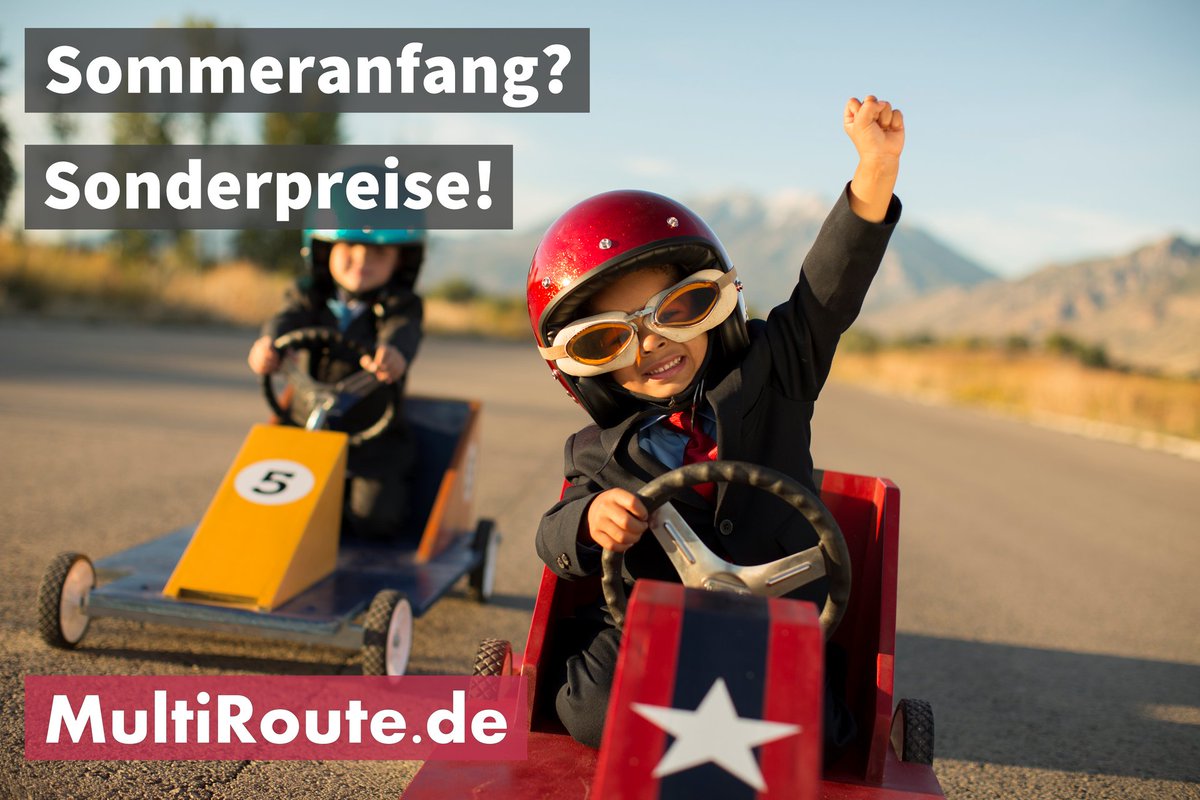 SOMMER-AKTIONSPREISE FÜR MULTIROUTE Alle hoffen auf einem möglichst unbeschwerten Sommer. Lassen Sie uns feiern wie Kinder! Unsere aktuellen Sommer-Aktionspreise auf multiroute.de: 6 Monate für 159 € 1 Tag für 3,99 € (statt 4,99 €)