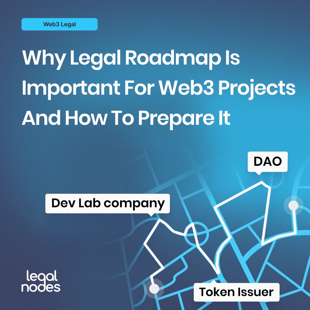 In our latest article, we discuss why it is crucial for #Web3 founders to start their legal works by creating #LegalRoadmap that will take into account all the future stages of the project: #token issuance, #fundraising, #DAO creation and more. Read here: legalnodes.com/article/why-le…