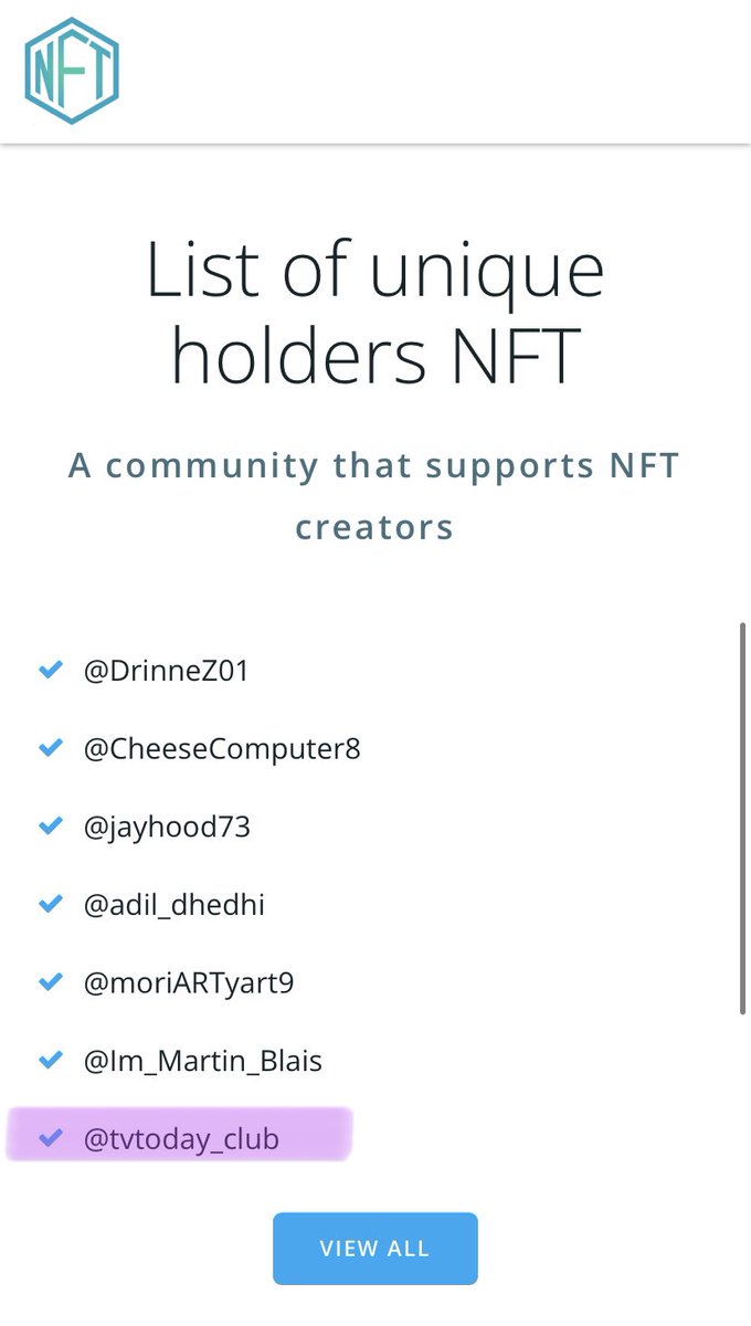 ElenaArtgent's tweet photo. 🎉🎉🎉
@tvtoday_club 

in the list of unique holders NFT 👏👏👏

🚀🚀🚀
https://t.co/GeB4NS2iqH

#NFTs #nftart #nftcollector #NFTfamily #NFTCommunity #NFTdrop #NFTProjects #NFTCollection #NFTartist #nft #NFTartwork #nftop https://t.co/8G9Nes1abk