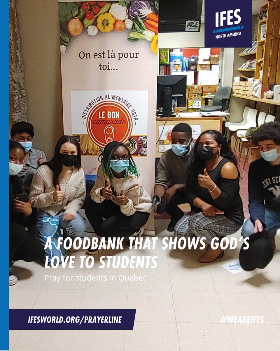 ifesworld's tweet photo. What practical things could you do to demonstrate God’s love? 💖 In Prayerline meet Naomie and pray for @gbuc_ca in their food distribution to students struggling financially. 🍲 
https://t.co/pHUqx0d9q1
#IFESworld #IFES #prayer #christian #weareifes #university #student #faith https://t.co/w65AVRb5gW