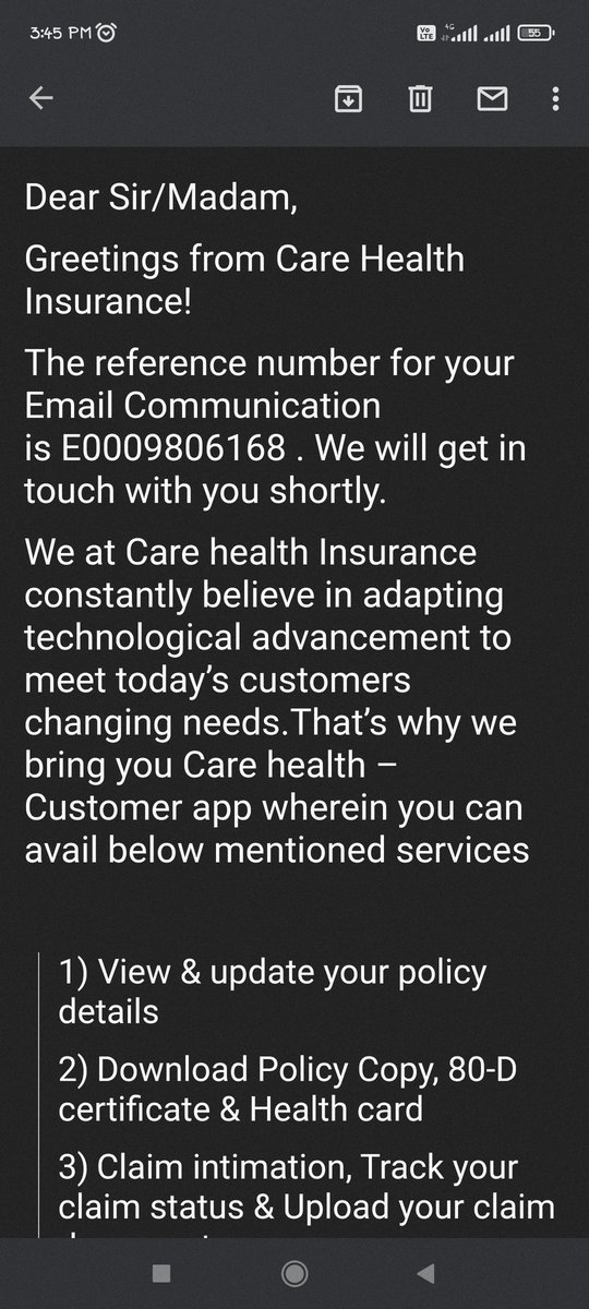 writer99steps's tweet photo. @careinsuranceIN Still waiting for your call. No one has reached out to me and NO i wl not email you anymore. Whatever you want to discuss do it on call or put it on twitter. My doc justified my admission guys! But the insurance company says it was not required. Therefore I have to pay the bill https://t.co/7Mkio5nbQW