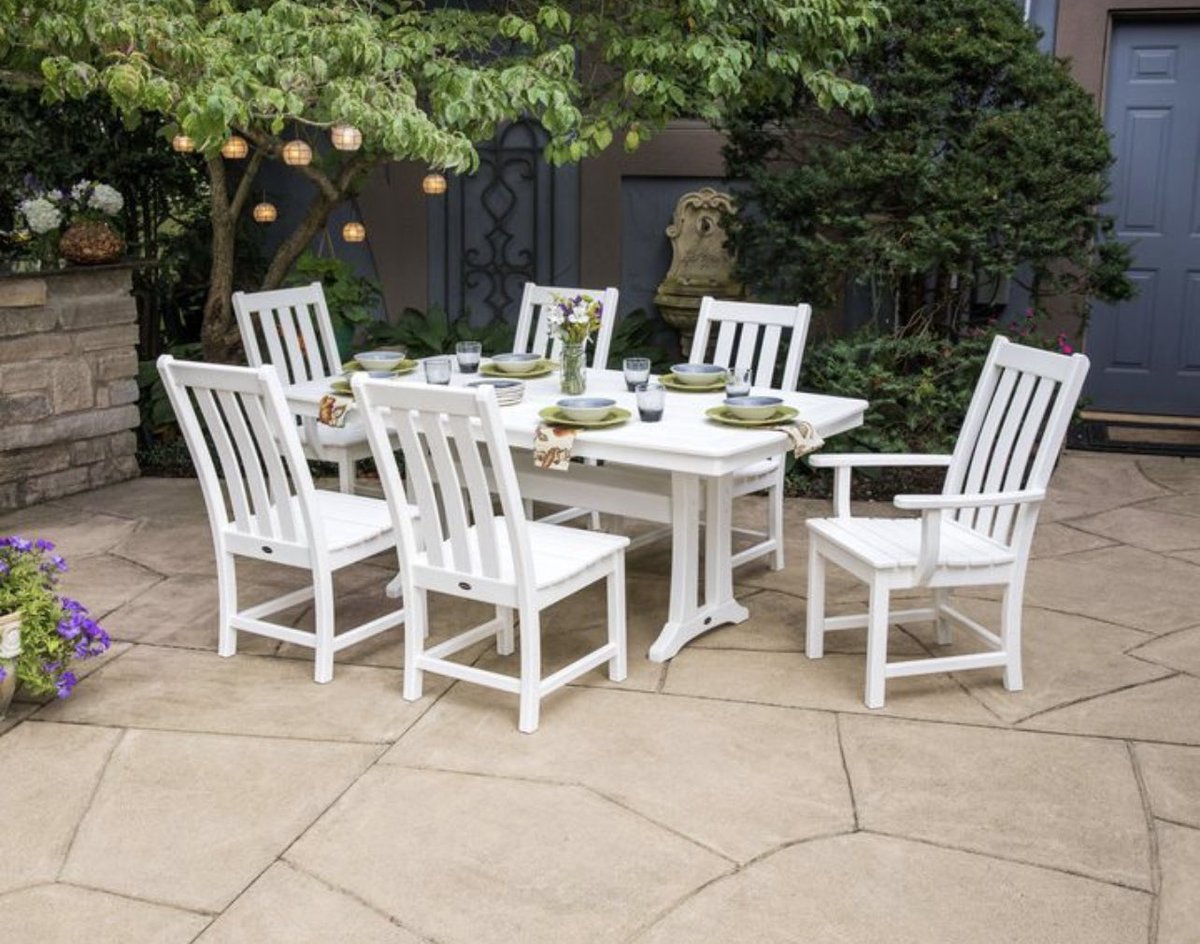 PelicanShops's tweet photo. Dine al fresco all year long with POLYWOOD! 🍽️
Product Featured: Vineyard 7-Piece Nautical Trestle Dining Set in White
*
*
@POLYWOOD
#polywoodfurniture #loveyouroutdoors #outdoorfurniture #outdoordining #outdoordiningset #outdoorspace #dining #outdoordiningset @PelicanShops https://t.co/xBI3HcKJng