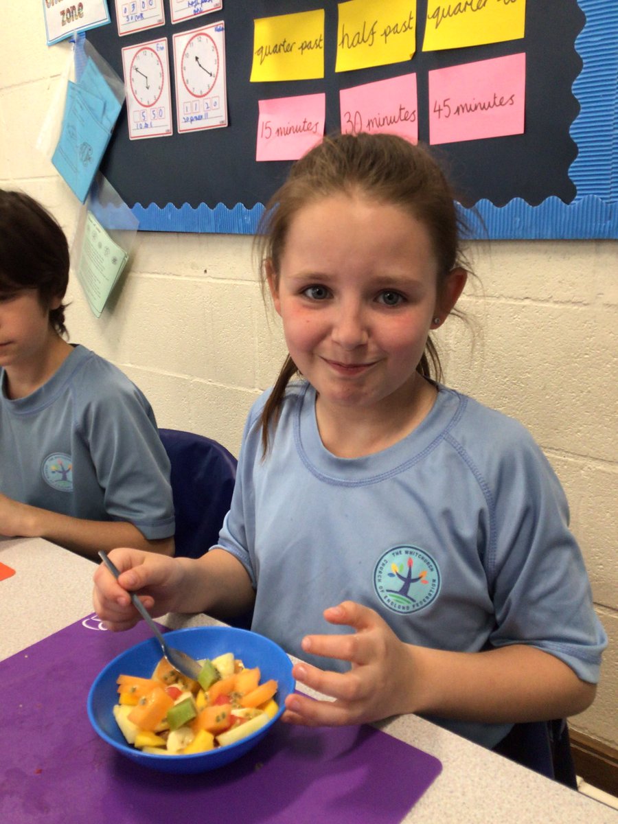 4BE have had a fantastic morning of Design Technology making tropical fruit salads. Ask your child about the bridge and claw techniques and the fruits they chose to include. 🍍🍉🍈🥭🥝🍊🍌<a href="/whitchurchCEFed/">The Whitchurch Church of England Federation</a> #dtwhitchurchfed