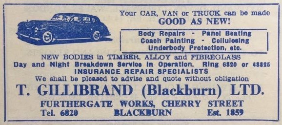 We discovered a football programme from the 1950's with an advert for T Gillibrand displaying the services that were available. #carbodyrepair #history