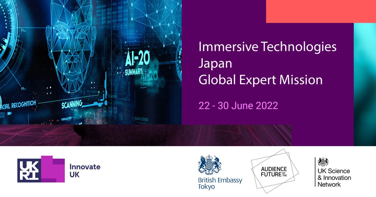 Global Alliance at Innovate UK Business Connect (@iuk_global) on Twitter photo ๐ฌ๐ง ๐ฏ๐ต Follow the latest <a href="/InnovateUK/">Innovate UK</a> #GlobalExpertMission in the next 2 weeks as we bring together experts in #ImmersiveTechnologies to strengthen partnerships in Japan. #ImmersiveTechGEM.
<a href="/UKRI_News/">UK Research and Innovation</a> @neejooteh @andyc172 <a href="/mattsansam/">Matt Sansam</a> <a href="/UKinJapan/">๐ฌ๐งUK in Japan๐ฏ๐ต</a> <a href="/AudienceFuture/">AudienceFuture</a> <a href="/FCDOResearch/">FCDO Research, Science and Technology</a> ๐ฌ๐ง ๐ฏ๐ต Follow the latest <a href="/InnovateUK/">Innovate UK</a> #GlobalExpertMission in the next 2 weeks as we bring together experts in #ImmersiveTechnologies to strengthen partnerships in Japan. #ImmersiveTechGEM.
<a href="/UKRI_News/">UK Research and Innovation</a> @neejooteh @andyc172 <a href="/mattsansam/">Matt Sansam</a> <a href="/UKinJapan/">๐ฌ๐งUK in Japan๐ฏ๐ต</a> <a href="/AudienceFuture/">AudienceFuture</a> <a href="/FCDOResearch/">FCDO Research, Science and Technology</a>