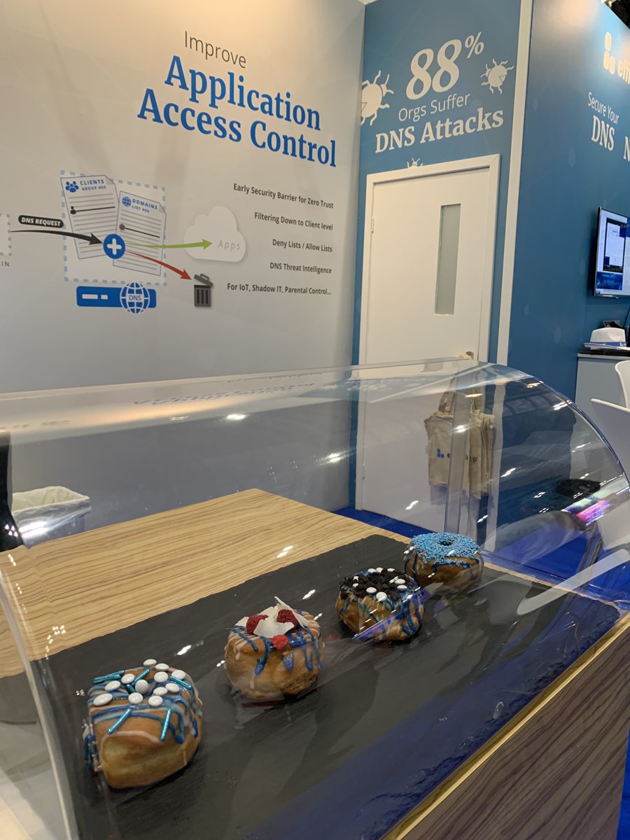 efficientip's tweet photo. 🚨@EfficientIP is offering you dessert at @Infosecurity Europe!😋
📍For that, head straight to our booth C089 and come get creative and imaginative by #customising your donuts (choose the blue toppings😉)!💙
Let's ask the donut master @krispykremeUK🥇,if he validates our #donuts? https://t.co/ZoYKRvxRZ0