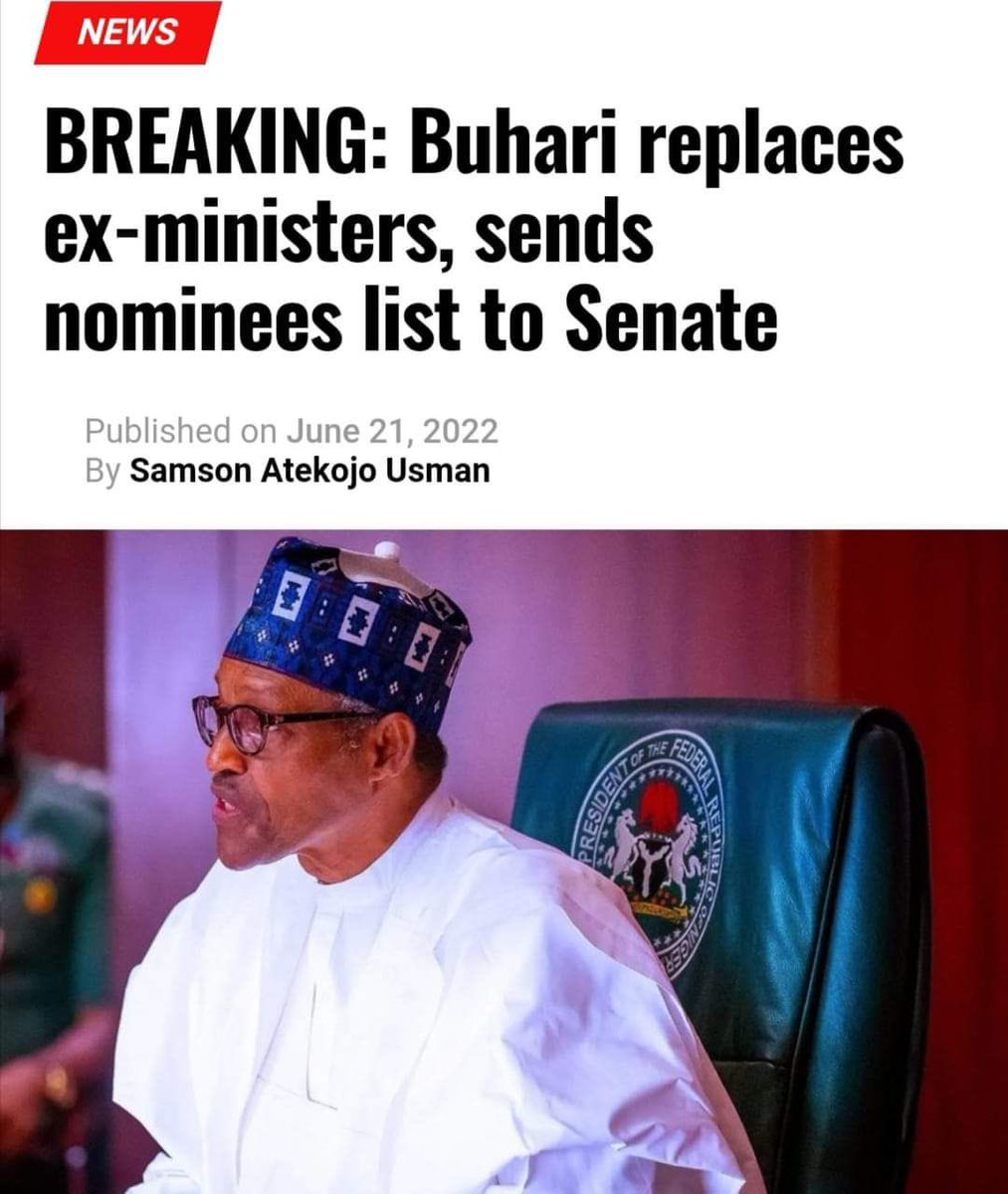 SeunAyo_'s tweet photo. Muhammadu Buhari has written to the Senate seeking the confirmation of seven ministerial nominees.

1. Henry Ikechukwu – Abia State
2. Umana Okon Umana – Akwa-Ibom State
3. Ekuma Joseph – Ebonyi State
4. Goodluck Nana Obia – Imo State
5. Umar Ibrahim Yakub – Kano State https://t.co/l9boNsPLSE