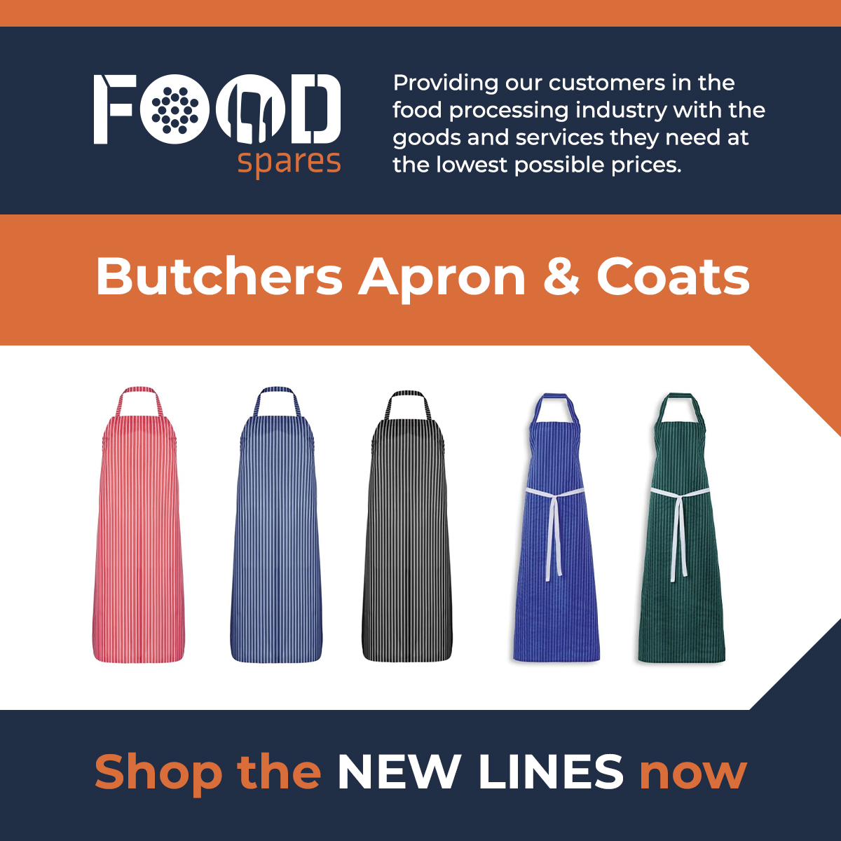 New Lines Added! Butchers Aprons, Coats and Chainmail Aprons. Essential wear for any butcher. Range of sizes and colours. Shop today.
foodspares.co.uk/collections/bu…
#essentials #butchers #butchersapron #butchersofinstagram #chainmail 
#foodspares