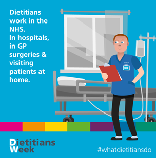 This week is #DietitiansWeek 2022. Our dietitians at #TeamCWP make a vital contribution to the health of our people across a number of different specialisms.  

Look out for more information about dietitians and the brilliant work they do. #Whatdietitansdo