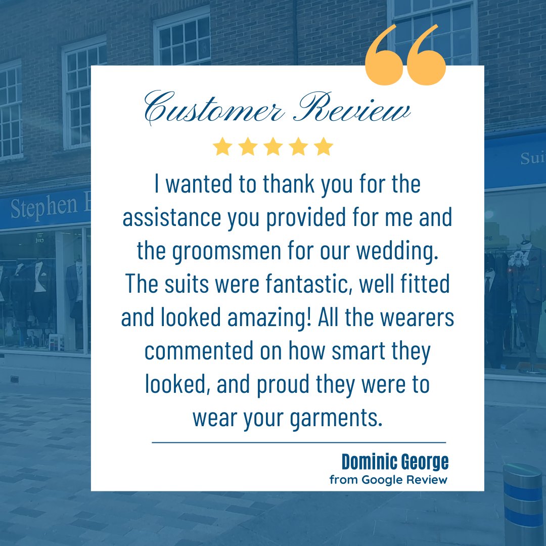 We pride ourselves on our customer service and quality, so it's always great to have that validated with a flowing customer testimonial! 

#groomsinspo #wedding #groomtobe #reviews #wedding2022 #groom #suit #madetomeasure