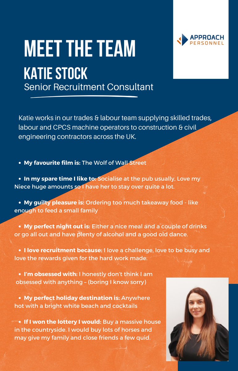 We think it's about time to introduce you to the people who make our Business tick!

Introducing our Senior Recruitment Consultant Katie...

#recruitment #recruitmentagency #nottingham #constructionrecruitment