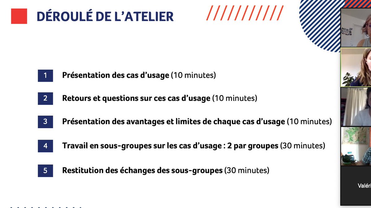 🗣️Échanges très riches ce matin pour notre 1er atelier de travail sur l'articulation #numérique/#présentiel

Au menu : préz des cas d'usage identifiés et de leurs 👍/👎 puis approfondissement en sous-groupes

RDV le 5 juillet pour poursuivre le travail 👉docs.google.com/forms/d/e/1FAI…