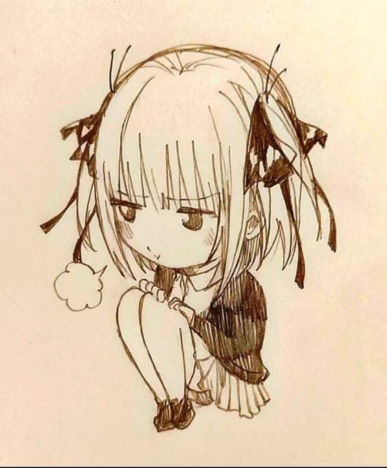 ↑本当はアナログの絵をなぞって色を塗っただけです描いてる時、目疲れた 