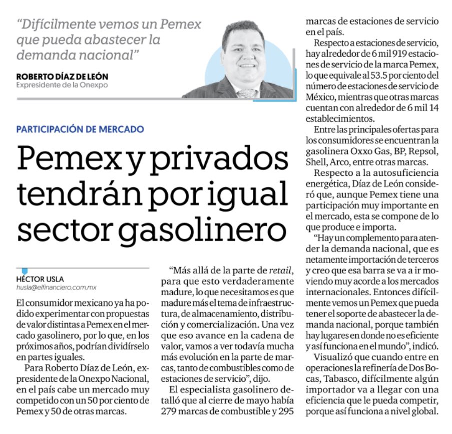 robertoddel's tweet photo. Pemex y privados tendrán por igual sector gasolinero, por @HectorUsla vía @ElFinanciero_Mx https://t.co/3g9uKEtoFf