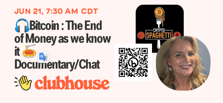 AsiaTigersClub's tweet photo. 👋 #Clubhouse Chats:
#bitcon: The End of Money as we know it!

🗓️ June 21, 2022 in 15 mins!
8:30 PM (GMT+8) 
7:30AM (CDT)

With Teri @NFTSpaghetti, Maria @MariaGa11301551 &amp; Pablo @pablovzfx and other amazing speakers!

 https://t.co/hJjo83N81w

#NFTCommunity #web3community https://t.co/WPVOGDACwU