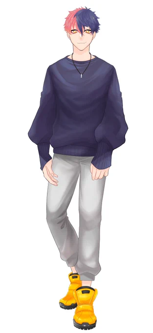 #Vtuberキャラデザ自慢1番大事にしてることは描きやすいこと!!!!!!!!!!!作画コスト削減!!!!!!!!!!!個人的に描く身としてはその方が続くんだって…!笑でも頭部がカラフルだから地味じゃない、どうでしょう!(?) 