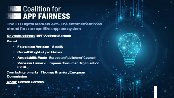 appfairness's tweet photo. ⭐TODAY⭐ - An event in Brussels on the #DMA and the enforcement road ahead!

Looking forward to a fruitful discussion with @Andreas_Schwab, @EU_Competition's Thomas Kramler, and representatives across the app industry! 

If you will be there - use the event hashtag: #DMAEvent https://t.co/8uNKxgSxTN