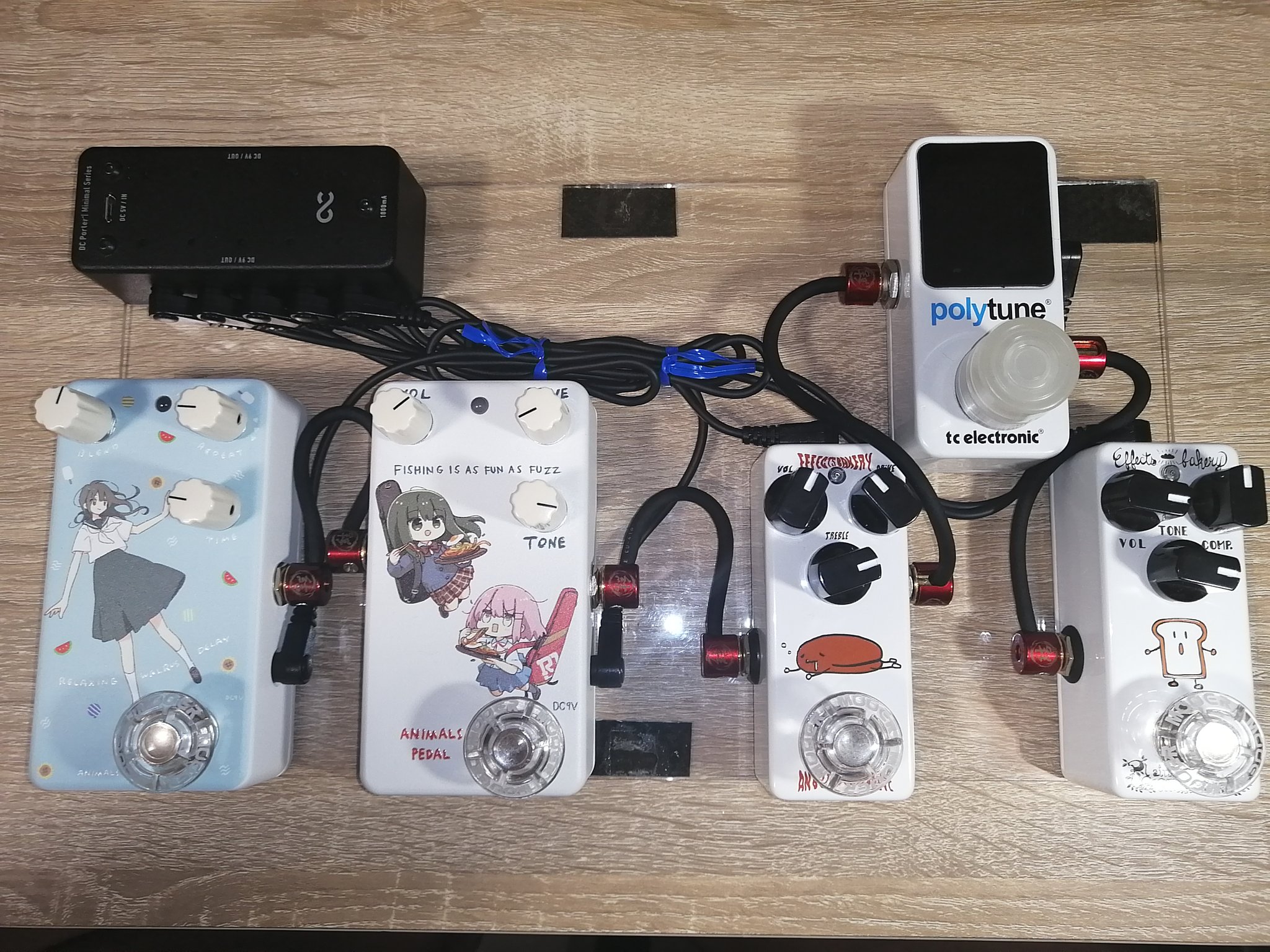 تويتر シャリ Irokawa على تويتر 可愛いボードを組んでみた Animlspedal Effectsbakery エフェクターボード ペダルボード T Co H25ifi02tf