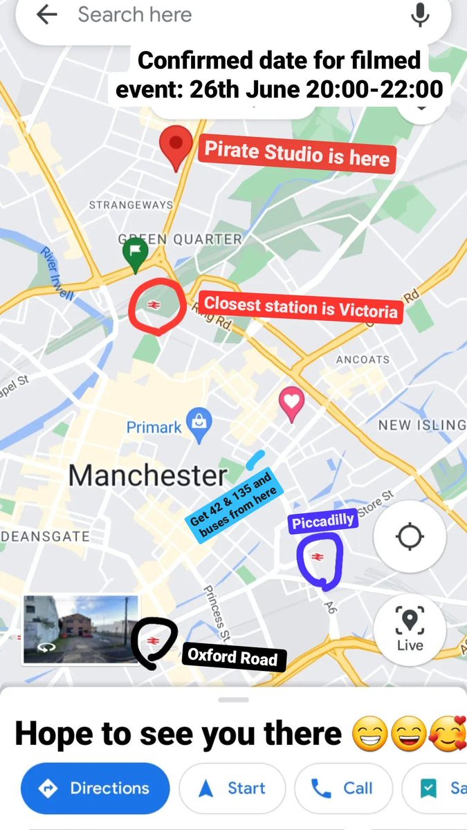 I'll be playing at Pirate Studios in Manchester this Sunday as part of the TOTUM x Co-Op #youngsounds competition. 

Playing old school rave and new music from 20:00 to 22:00 with some pals 😁🥴😵‍💫

If you want to join, follow the directions below for closest trains and buses