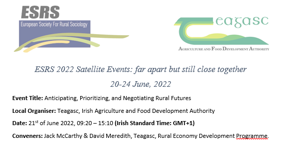 Ashmurta's tweet photo. Presented insights from @Ruralization_EU @NUIGalwayRural @FFRC_Tutu work on the rural future dreams of Irish youth today at @EuRuralSoc @teagasc satellite event. Thanks for a great session, new ideas and connections. https://t.co/r8RiiEGlLY