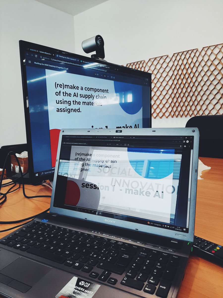 What materials do you think of when we say "AI"? 

In yesterday's workshop, we handled, prototyped &amp; rethought some materials involved in AI production.

These were kindly supplied by <a href="/FablabVenezia/">Fablab Venezia</a>, and comprised of recycled materials including 3D print offcuts! #nowaste <a href="/acm_cc/">Creativity & Cognition</a>