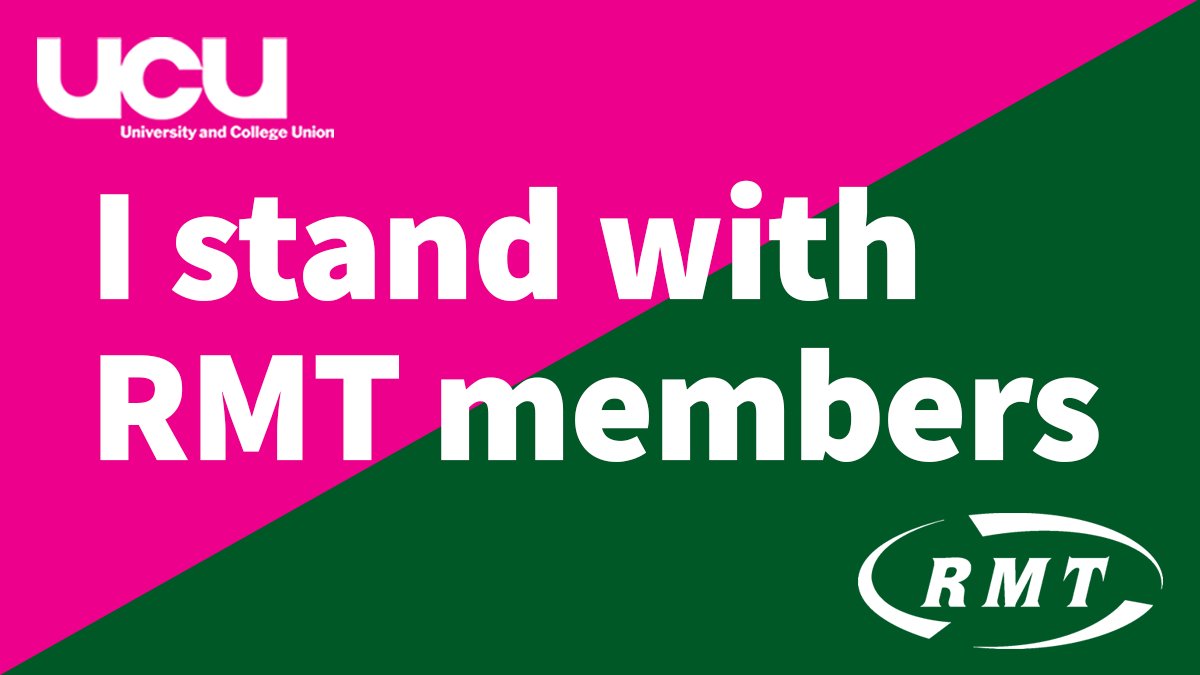 UCU stands shoulder to shoulder in solidarity with <a href="/RMTunion/">RMT</a> members 🤝

There is a power in a union ✊

RT and share 📢