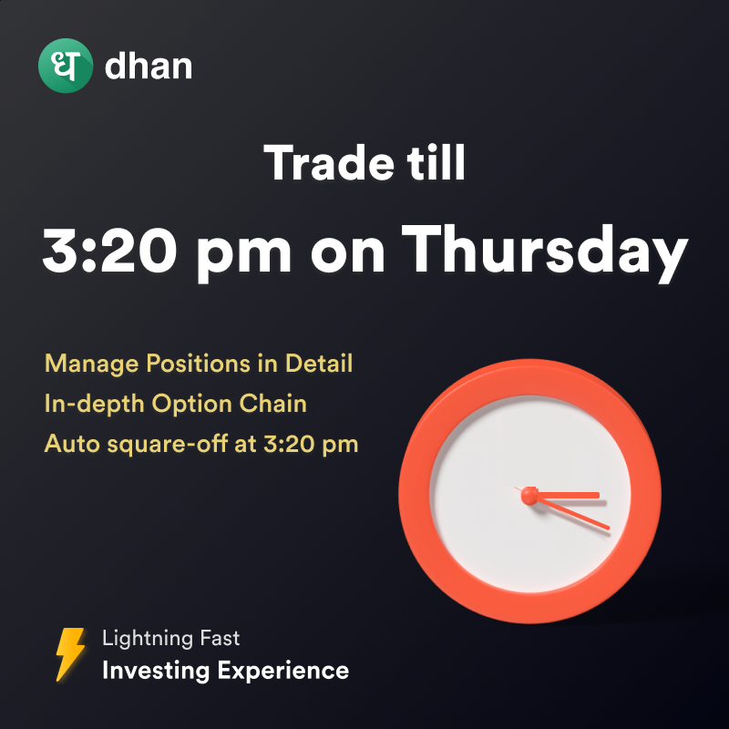 DhanHQ's tweet photo. Expiry trading made smarter &amp; faster ⚡

- Instant order placement
- Basket orders with margin benefits
- Deep OTM / ITM options, LEAPS

Switch to Dhan for a lightning fast trading experience.