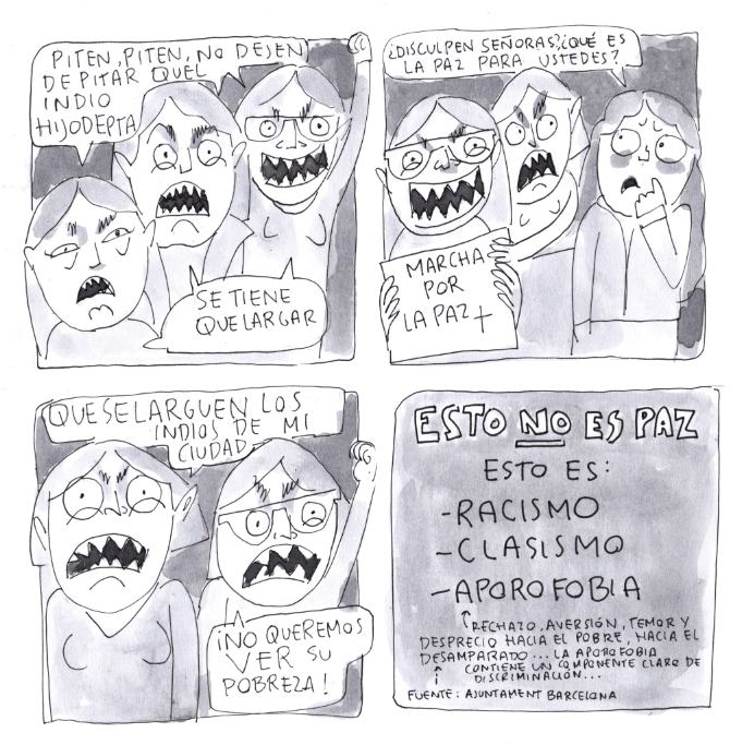 #ParoNacionalEC 
no escondan su racismo, clasismo y aporofobia en la palabra PAZ.