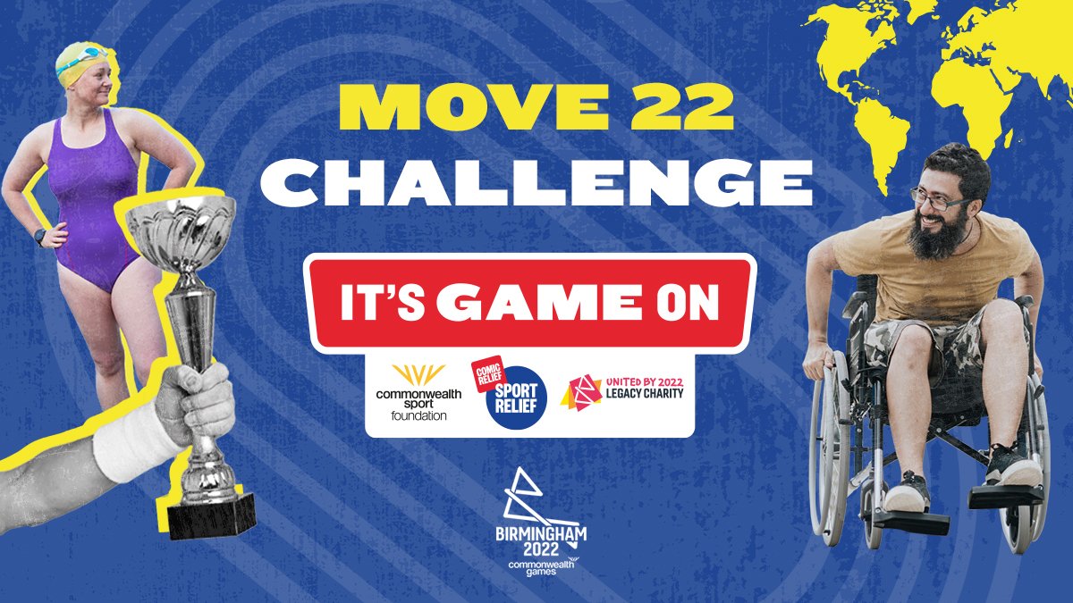 .@sportrelief, @UnitedBy2022 and @thecgf have joined forces as official charity partners to inspire the nation this summer. Using the #B2022 Commonwealth Games as an opportunity to raise money to change lives for the better. Join the Move 22 Challenge⬇️ bit.ly/3tERsDf