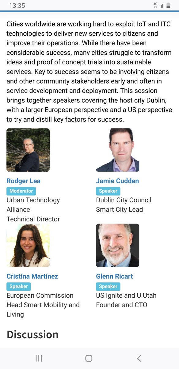 rodgerlea's tweet photo. Great set of speakers for the smart city talk on citizen engagement #IoTWeek2022 https://t.co/nNfkDHbqOD
