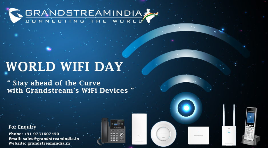 Grandstream_ind's tweet photo. World WiFi Day !

" Stay ahead of the Curve  with Grandstream's WiFi Devices"

#WorldWiFiDay #WiFi #Grandstream #Grandstreamindia #WiFiDevices https://t.co/V1TOMidjNm
