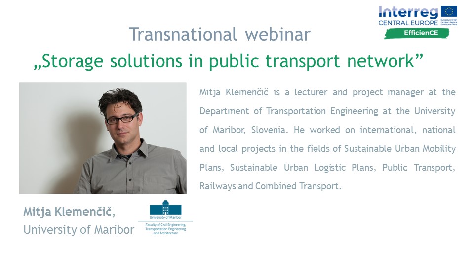 Join us and listen to Mitja Klemenčič who will talk about the "Action plan on #multipurpose hubs including #energy #storage solution" in our next webinar on storage solutions in public transport network!🔌🚌 

📅Date: 28 June, 10:00 - 12:00
📝Registration: lnkd.in/gVmcp23W